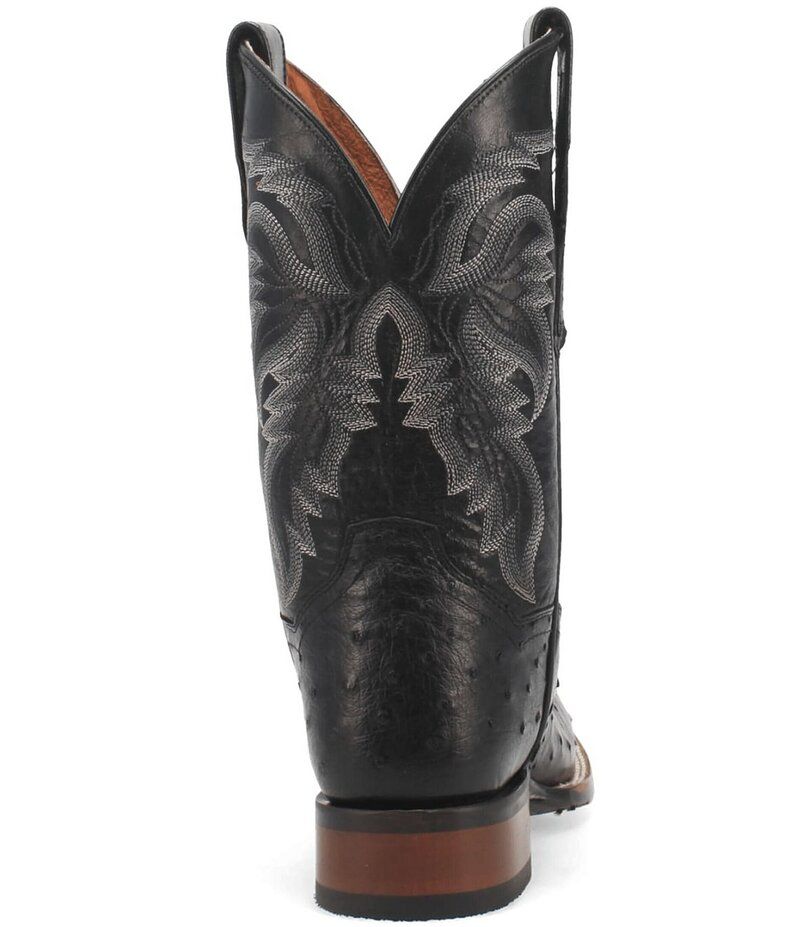 ダンポスト メンズ シューズ ブーツ・レインブーツ Dan Post Mens Alamosa 11 Full Quill Ostrich Square Toe Western Boots Black