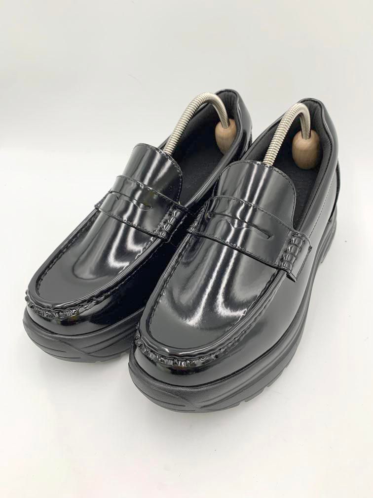 美品 STANDOOL TOKYO NOSTAR PATENT BLACK 厚底 パテント ローファー シューズ size25.5/黒 ■■◎メンズ