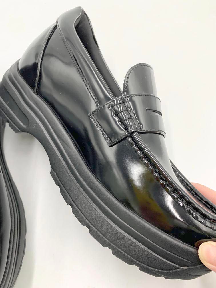 美品 STANDOOL TOKYO NOSTAR PATENT BLACK 厚底 パテント ローファー シューズ size25.5/黒 ■■◎メンズ