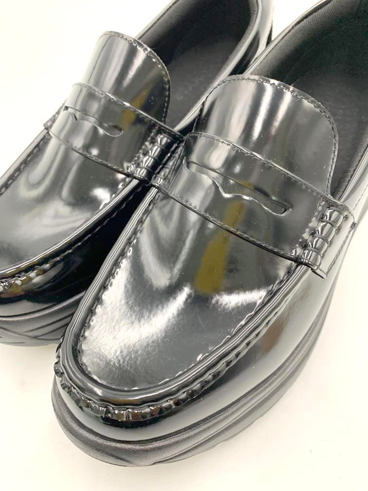 美品 STANDOOL TOKYO NOSTAR PATENT BLACK 厚底 パテント ローファー シューズ size25.5/黒 ■■◎メンズ