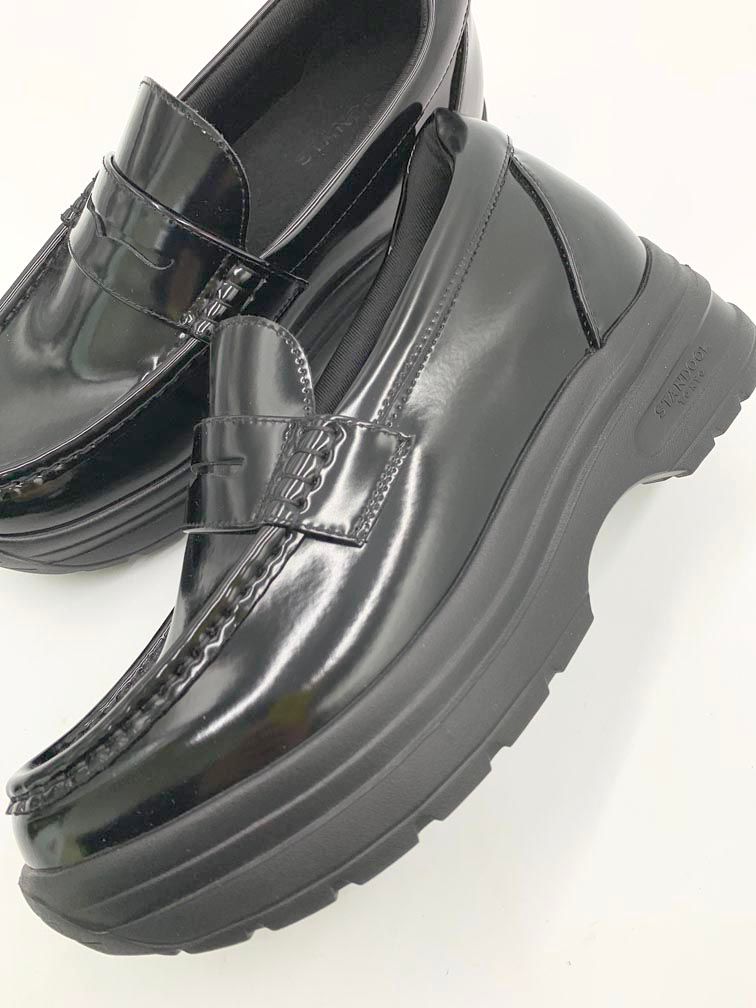 美品 STANDOOL TOKYO NOSTAR PATENT BLACK 厚底 パテント ローファー シューズ size25.5/黒 ■■◎メンズ