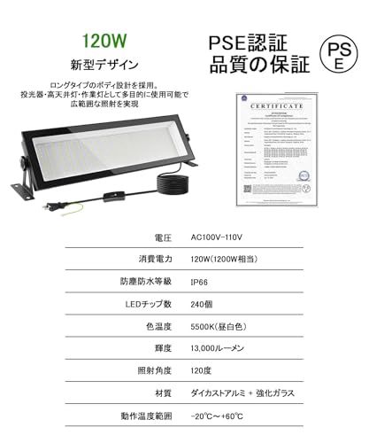 LED投光器フラッドライト120W高天井灯 作業灯 高輝度 13000lm【1200W水銀灯相当】ハイベイライト 6500K昼白色 IP66防水防塵 防寒 掲示板 体育館 展覧会 駐車場 運動場 工場照明 倉庫照明 高天井照明 屋内屋外兼用 e405f66c LED投光器フラッドライト120W高天井灯 作業灯 高輝度 13000lm【1200W水銀灯相当】ハイベイライト 6500K昼白色 IP66防水防塵 防寒 掲示板 体育館 展覧会 駐車場 運動場 工場照明 倉庫照明 高天井照明 屋内屋外兼用 e405f66c