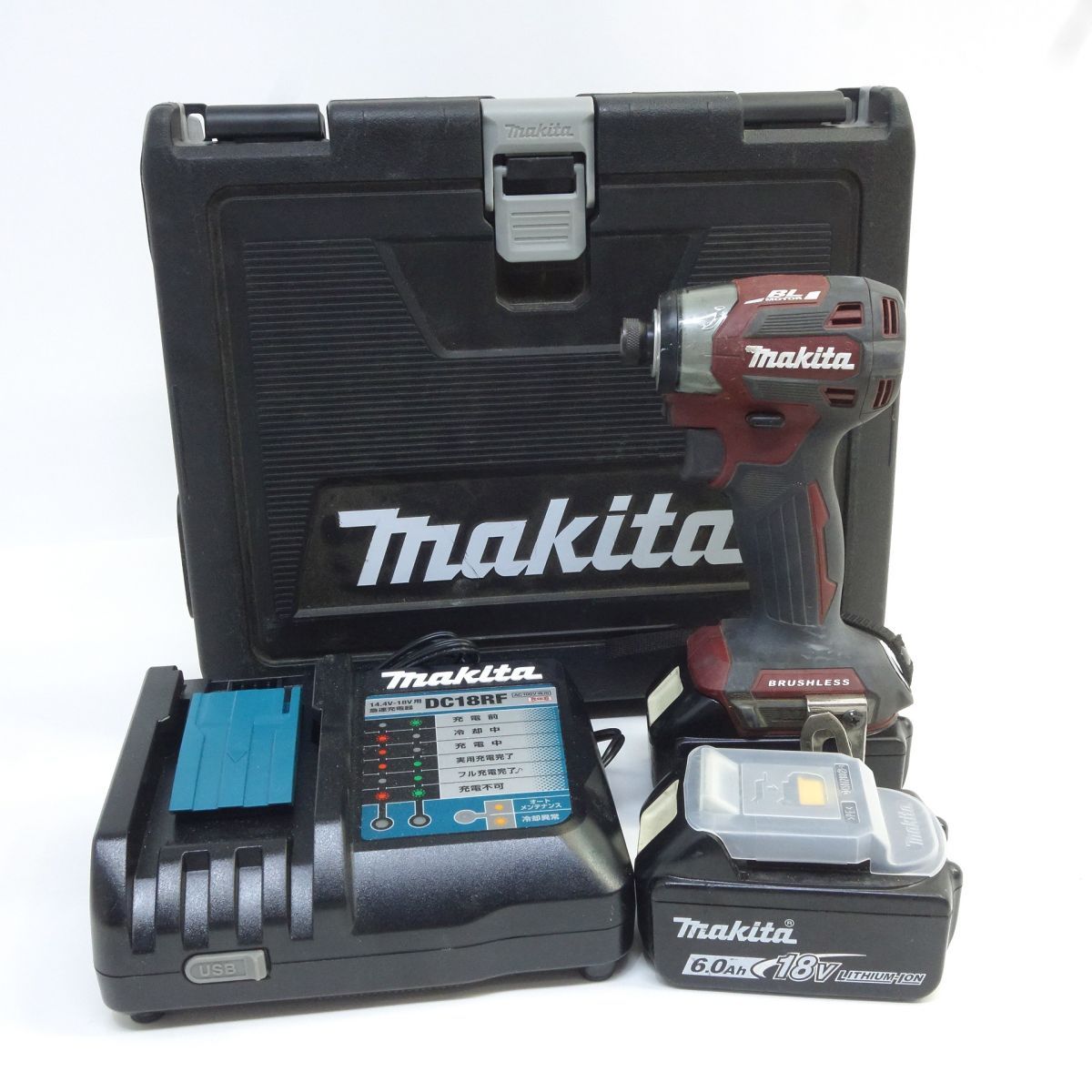 makita マキタ TD173DGXAR 充電式インパクトドライバ オーセンティックレッド (バッテリー・充電器・ケース付き) ※中古