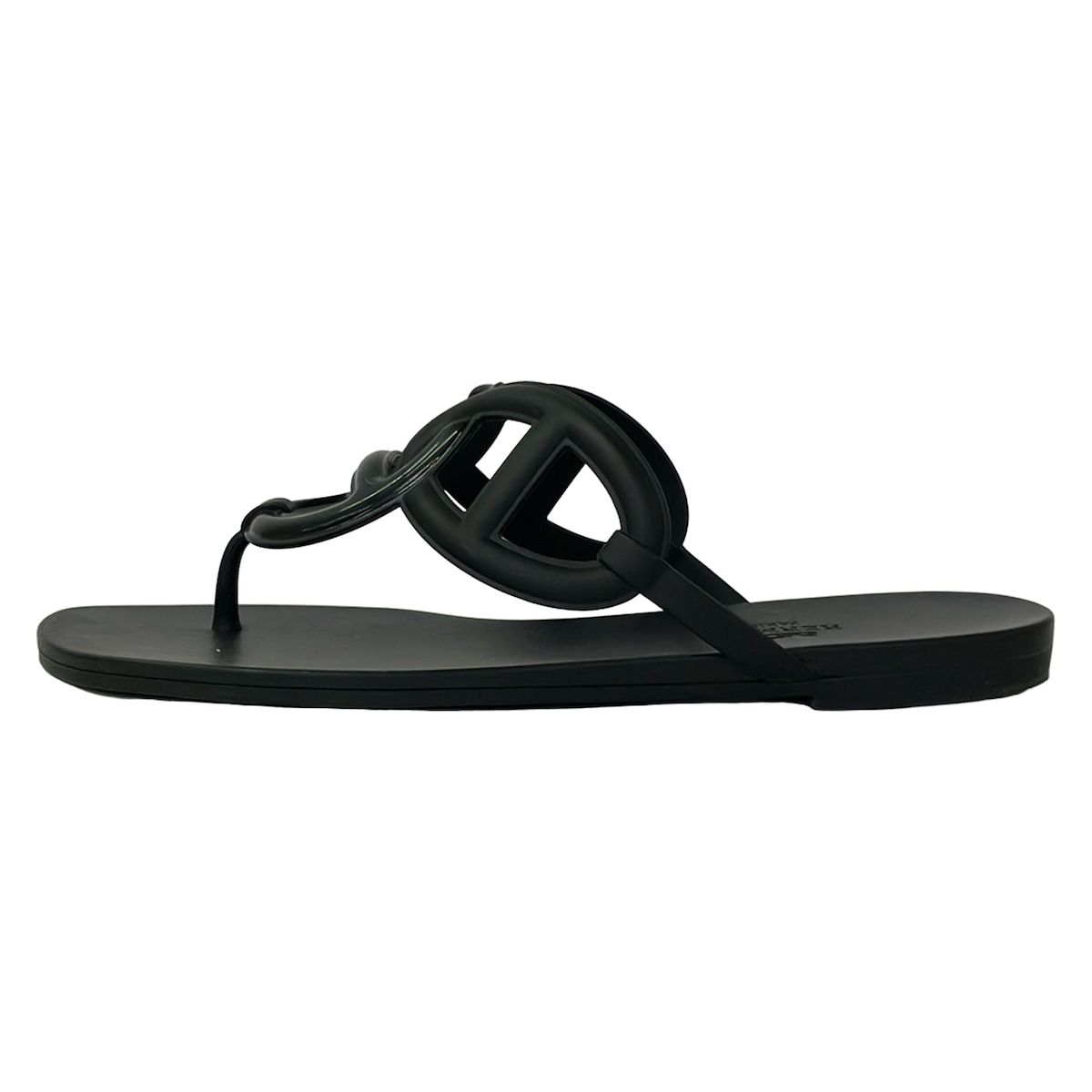 HERMES(エルメス) サンダル 38 レディース エジェリ 黒