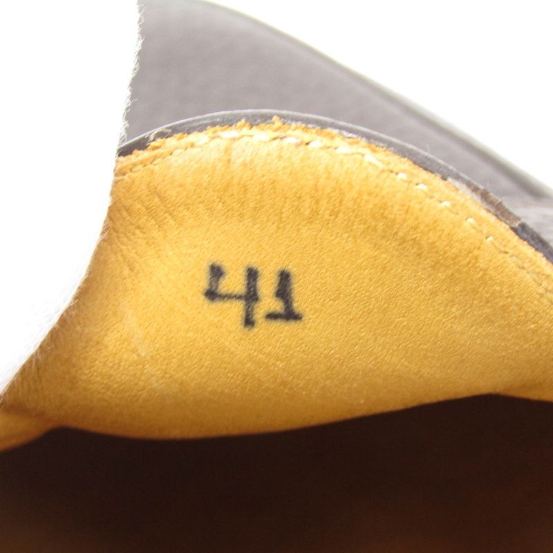 BAUDOIN&LANGE ボードインアンドランジ 41 ベルジャンローファー シュリンクカーフ シボ革 ラバー張りソール ダークブラウン 35005679 BAUDOIN&LANGE ボードインアンドランジ 41 ベルジャンローファー シュリンクカーフ シボ革 ラバー張りソール ダークブラウン 35005679