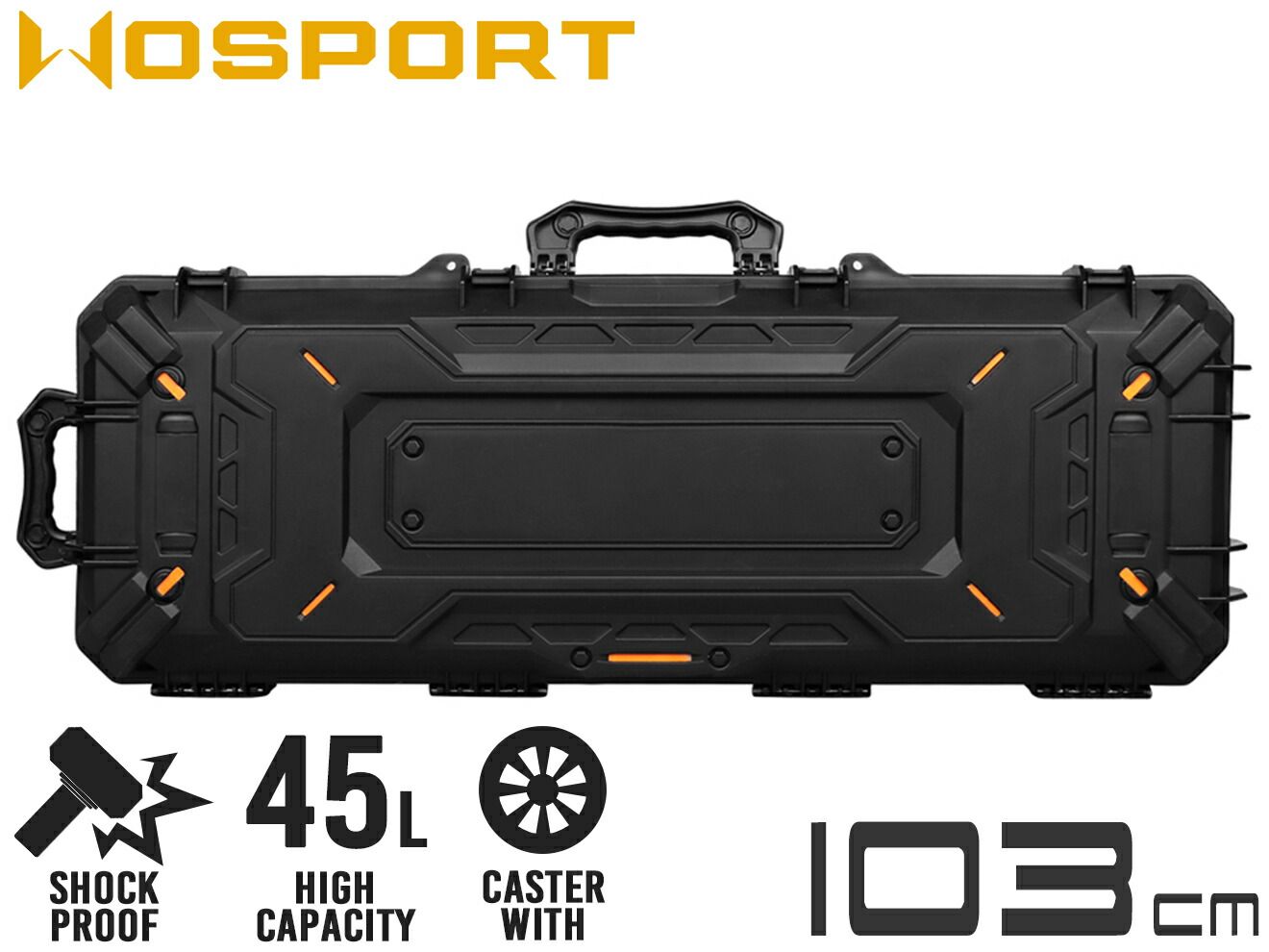【ワケアリ】WoSporT ハイプロテクション セーフティーハードケース 45L◆ガンケース 帯電防止素材 気圧調整バルブ/キャスター付 精密電子機器の運搬にも