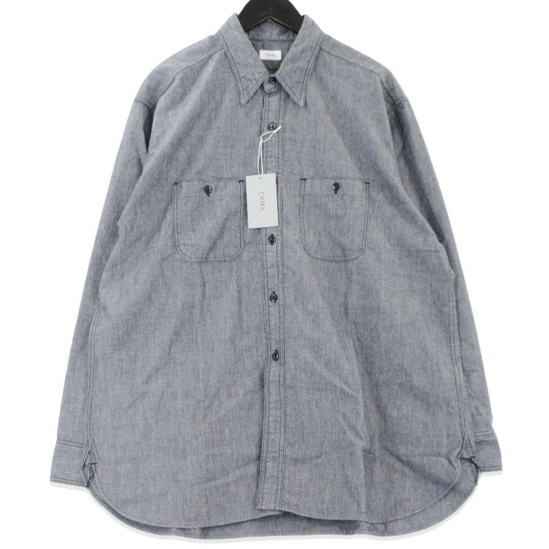 未使用 CIOTA シオタ 長袖シャンブレーシャツ SHLM-124 26SS USN Chambray Shirt コットン 日本製 ブラック 黒 6 99001166