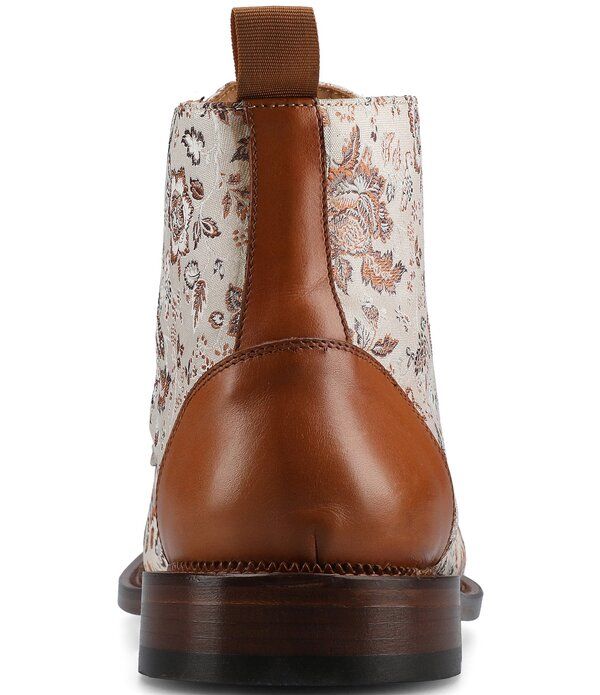 タフト メンズ シューズ ブーツ・レインブーツ フラワー柄 キャップ フラワー Taft Mens Jack Floral Jacquard Cap Toe Dress Boots Light Flo