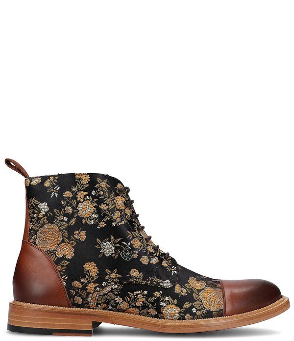 タフト メンズ シューズ ブーツ・レインブーツ フラワー柄 プリント コットン キャップ フラワー Taft Mens Jack Floral Print Cotton Jacquard Calfsk