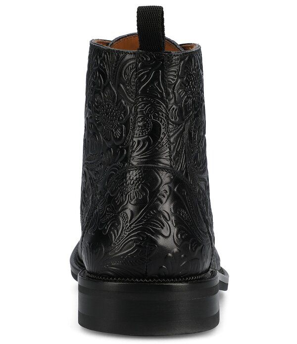 タフト メンズ シューズ ブーツ・レインブーツ フラワー柄 キャップ レザー フラワー Taft Mens Rome Floral Embossed Leather Cap Toe Boots Noi タフト メンズ シューズ ブーツ・レインブーツ フラワー柄 キャップ レザー フラワー Taft Mens Rome Floral Embossed Leather Cap Toe Boots Noi