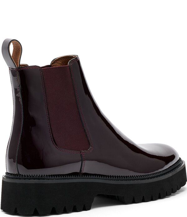 マークノーラン メンズ シューズ ブーツ・レインブーツ チェルシーブーツ チェルシー レザー Marc Nolan Mens Dax Patent Leather Chelsea Boots Burg