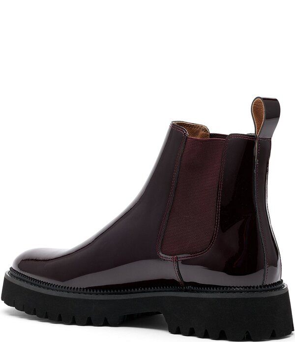 マークノーラン メンズ シューズ ブーツ・レインブーツ チェルシーブーツ チェルシー レザー Marc Nolan Mens Dax Patent Leather Chelsea Boots Burg