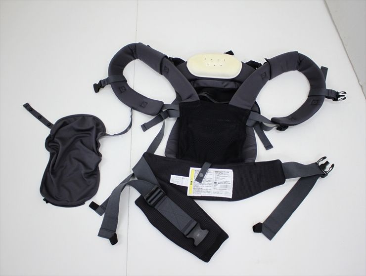 美品 ラクリス ダークグレーGR 2176451 アップリカ 抱っこおんぶ4WAY