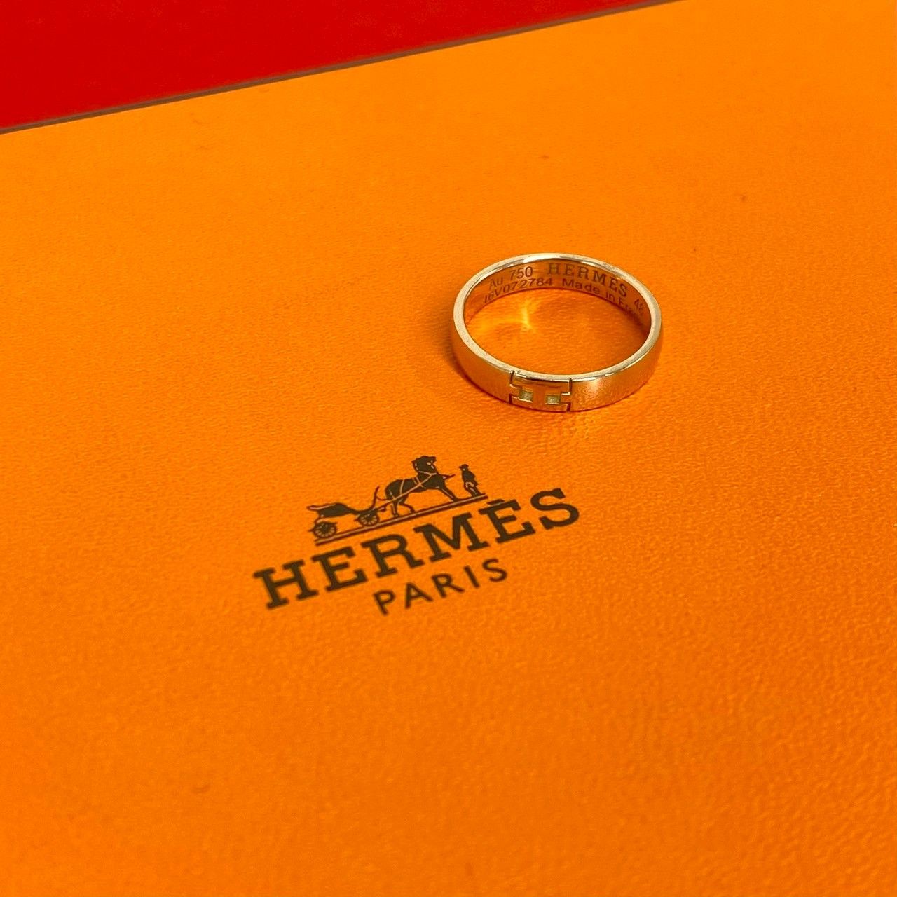 極 美品 HERMES エルメス エヴァー ヘラクレス リング K18ピンク