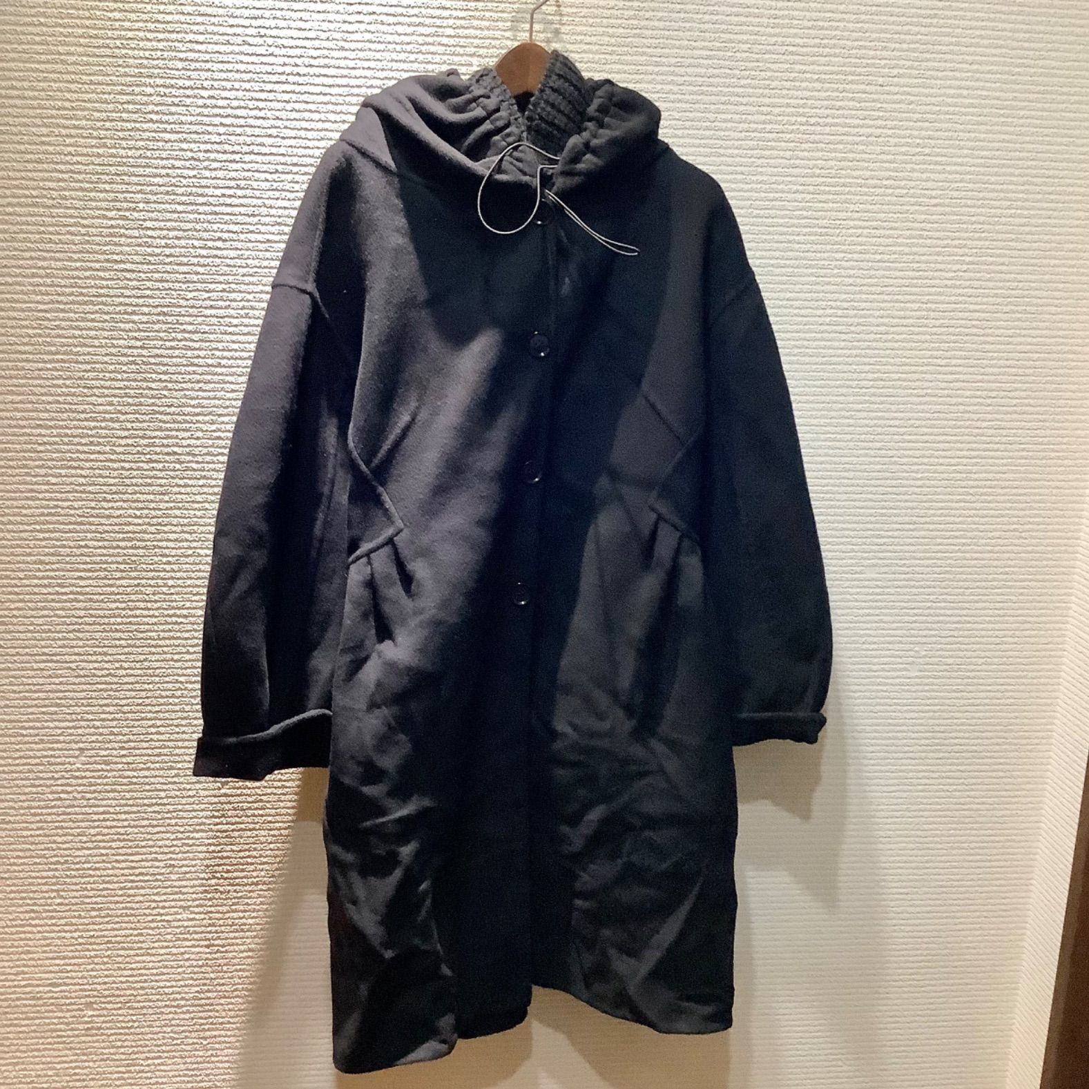 試着のみ　ERMANNO SCERVINO　コート　ウールカシミヤ　38 エルマンノ シェルヴィーノ ERMANNO SCERVINO ウール コート 黒