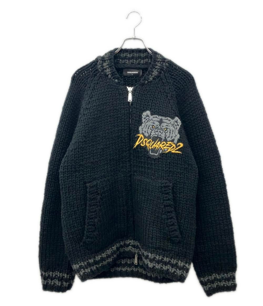 ディースクエアード ジップアップ ニット ジャケット メンズ SIZE L