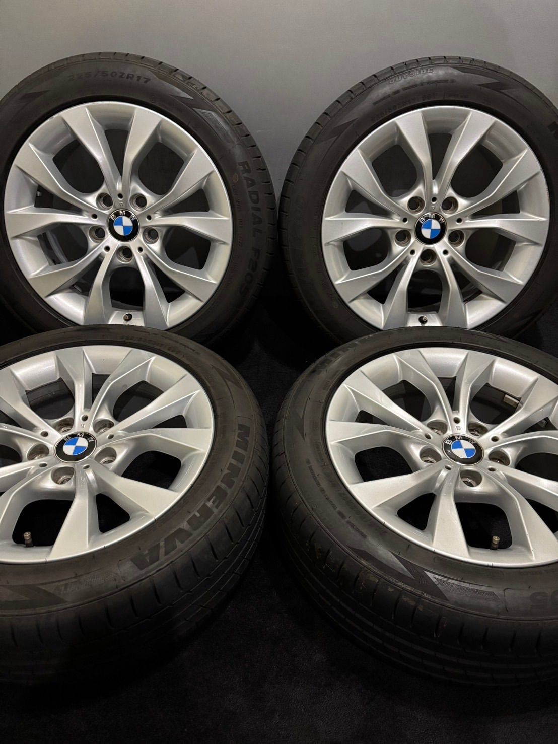★225/50ZR17 MINERVA/RADIAL F205 22年製 BMW E84 X1 純正 17インチ 7.5J +34 120 5H 夏タイヤ 4本 (南2-M609)