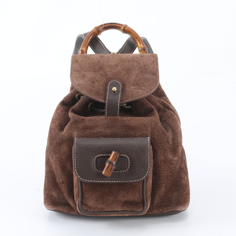 美品 グッチ バンブー 003 1998 0030 レザー リュックサック バック
