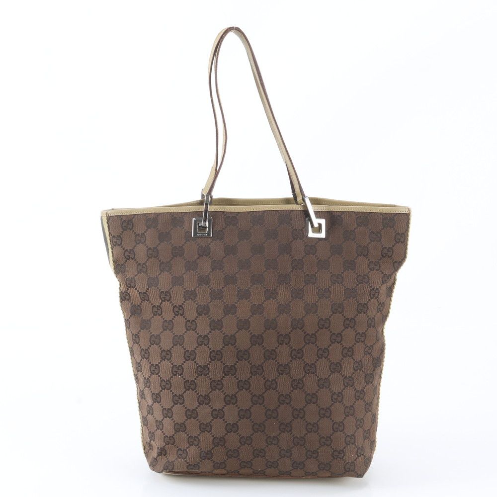グッチ　GUCCI　GGキャンバス　トートバッグ　編み込み　レザー　A4収納可能 美品 グッチ GGキャンバス 31243 レザー トート バッグ 肩掛け