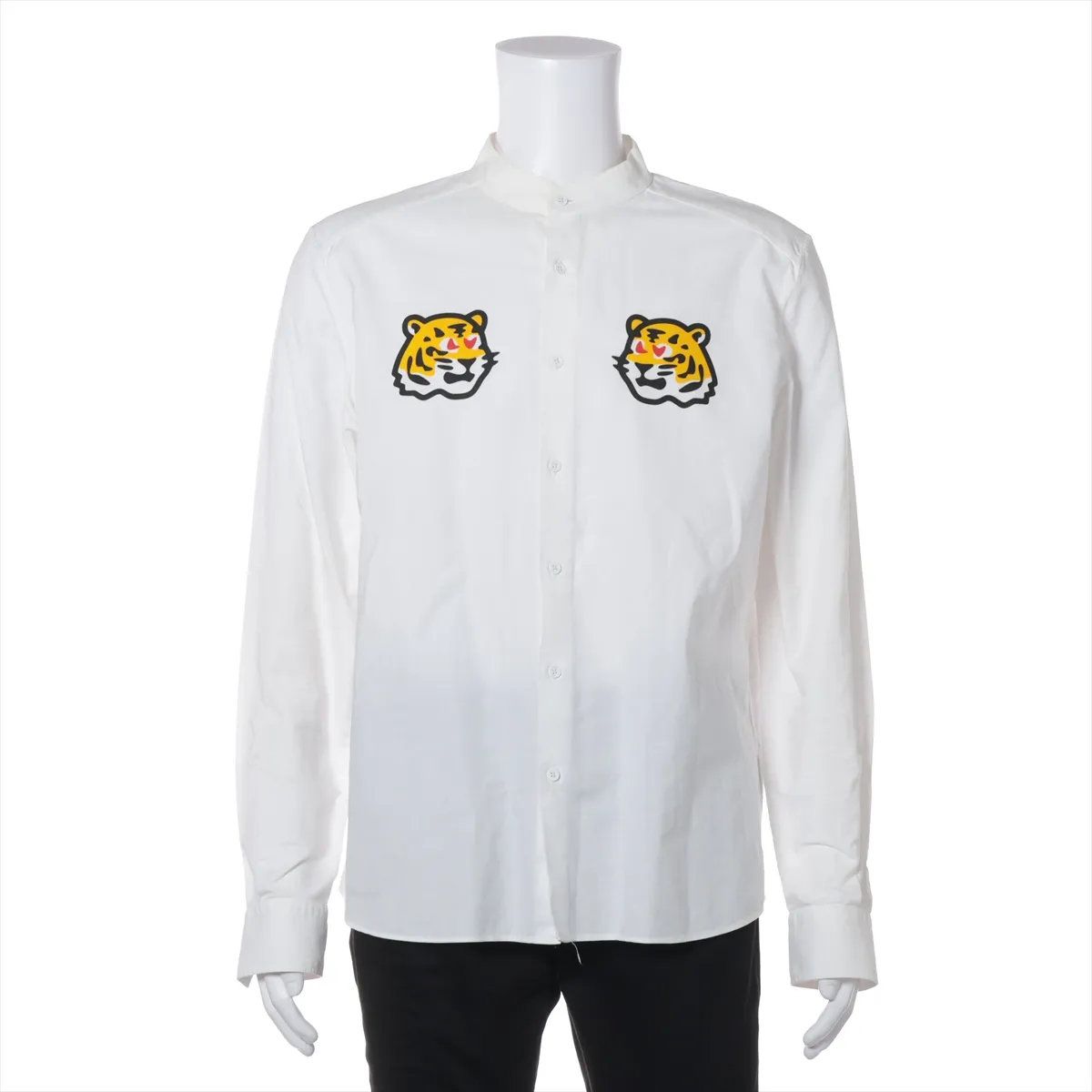 美品 タグ付 ルイヴィトン NIGO コラボ タイガー プリント バンドカラー シャツ XL トップス 洋服 ファッション メンズ MMM EF100-8【中古】
