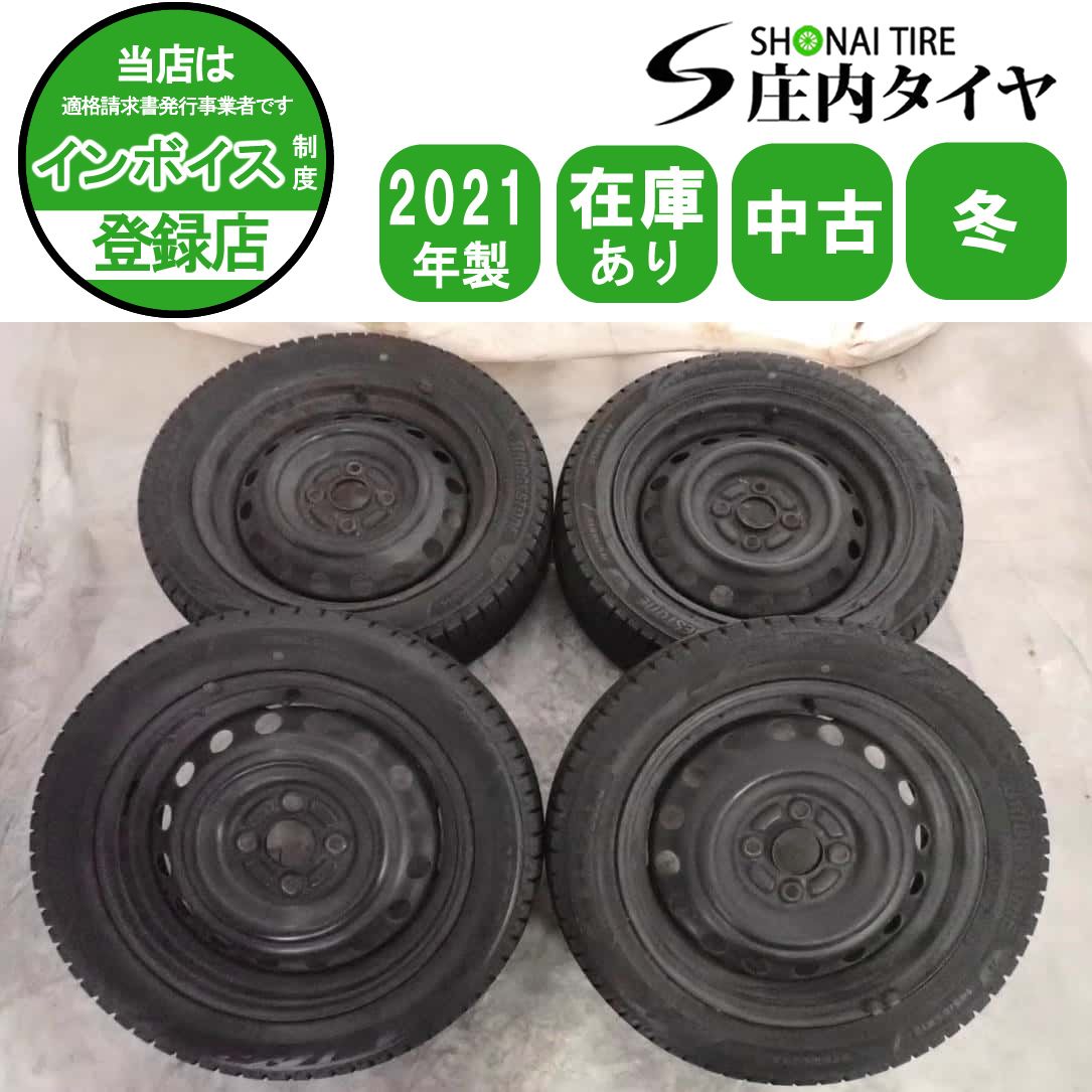 冬4本SET 会社宛 送料無料 145/65R15×4J 72Q 175/55R15×5J 77Q ブリヂストン ブリザック VRX3 2021年製 三菱 アイ 純正スチール NO,W2394