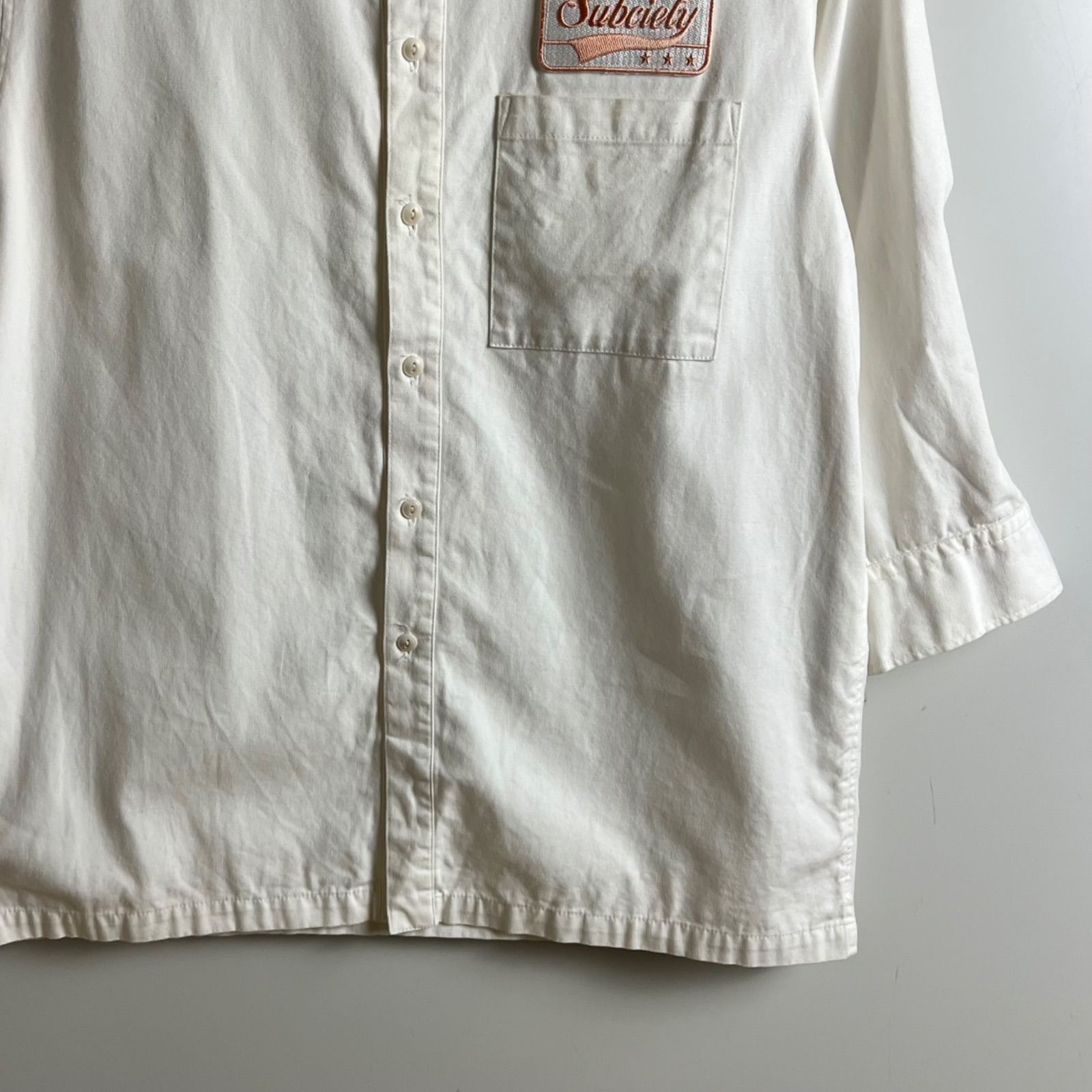 Subciety emblem oxford shirts XL サブサエティエンブレム ワッペン 