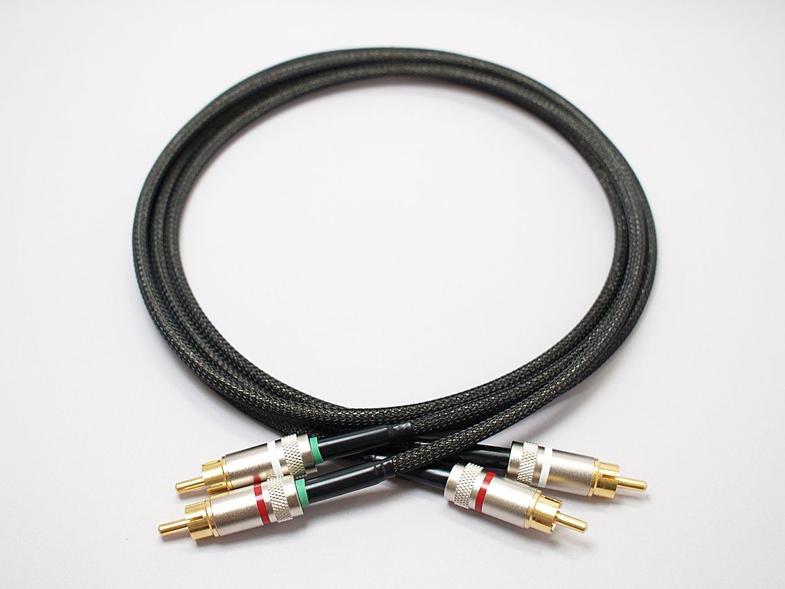 「ゲンさんのRCAケーブル」　1.0m　1ペア　2本　2本セット　RCA　RCAケーブル ワイドレンジ　鮮明　ダブつき無し　クリア　高解像度　澄んだ再生音　音質改善