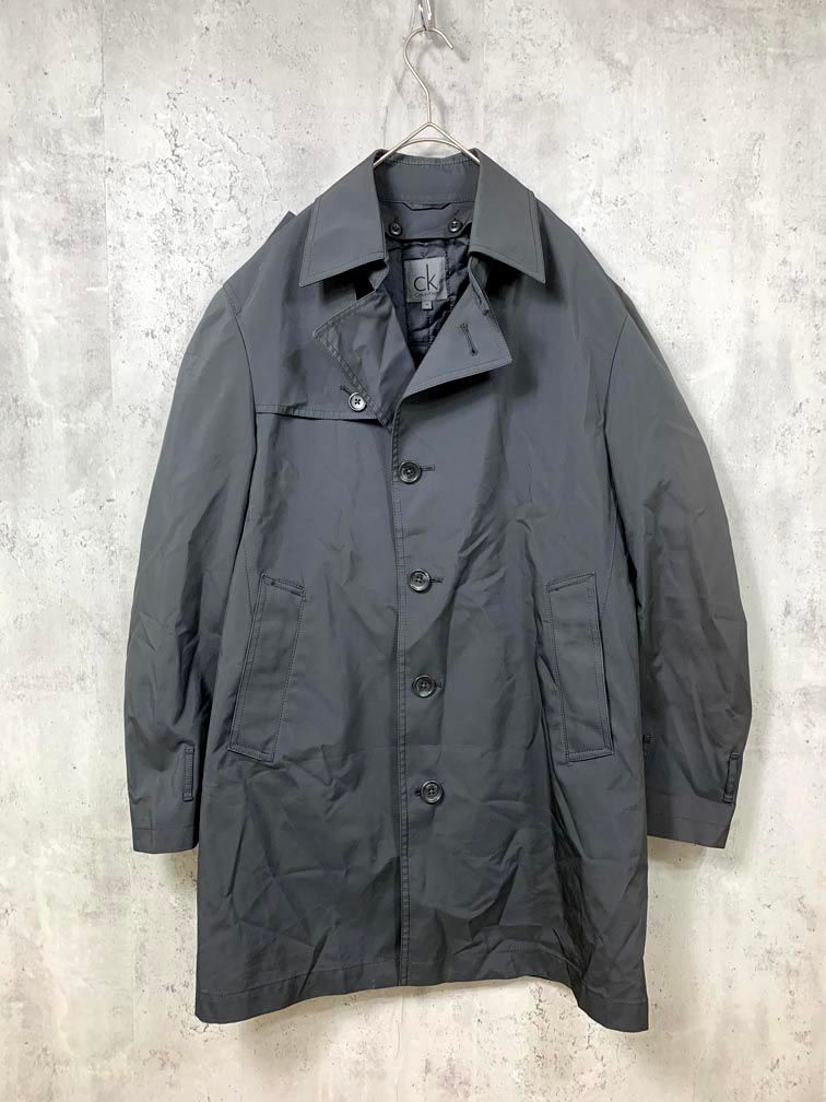 Calvin Klein カルバンクライン CCMCBYW0602 ライナー付き トレンチ コート sizeM/チャコール ■■◎メンズ