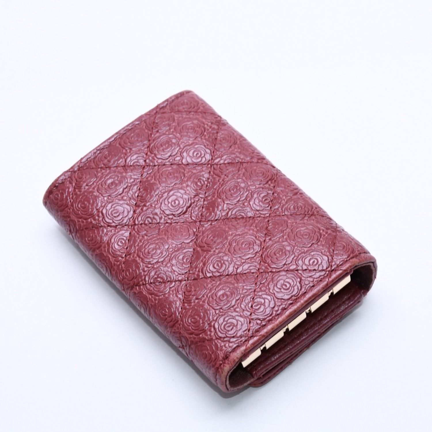 CHANEL シャネル カメリア型押し マトラッセ キーケース 26番台 カーフ