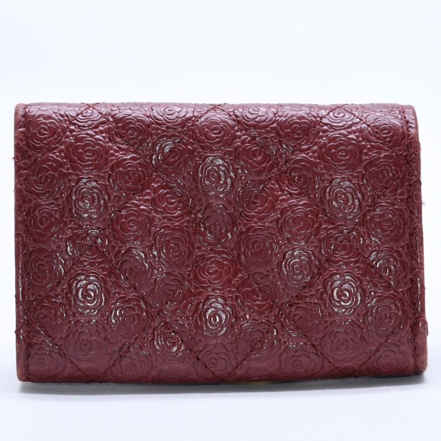 CHANEL シャネル カメリア型押し マトラッセ キーケース 26番台 カーフ