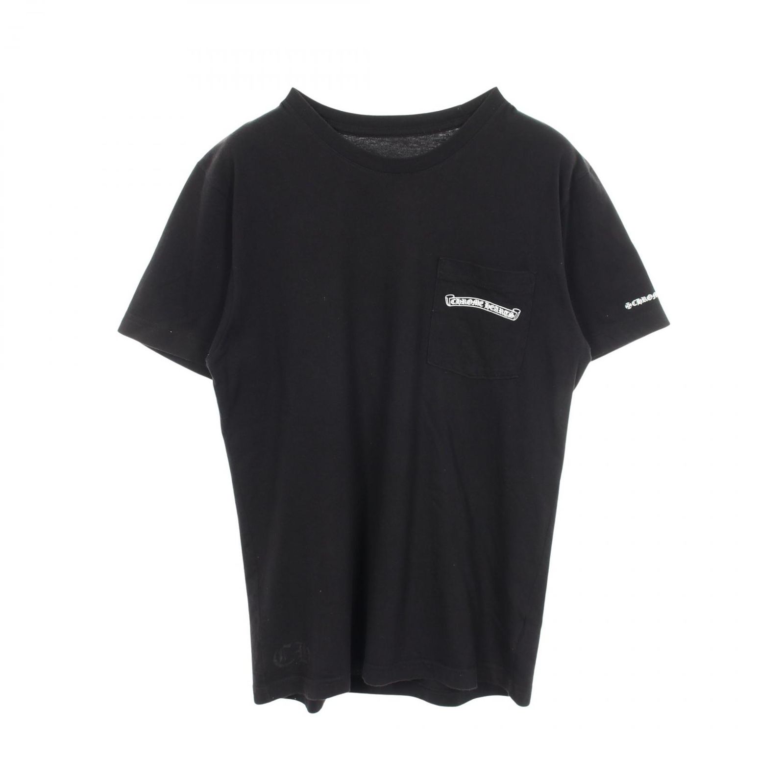 クロムハーツ CHROME HEARTS 半袖Tシャツ スクロールラベル バックプリント ポケット付き コットン Tシャツ メンズ Used B