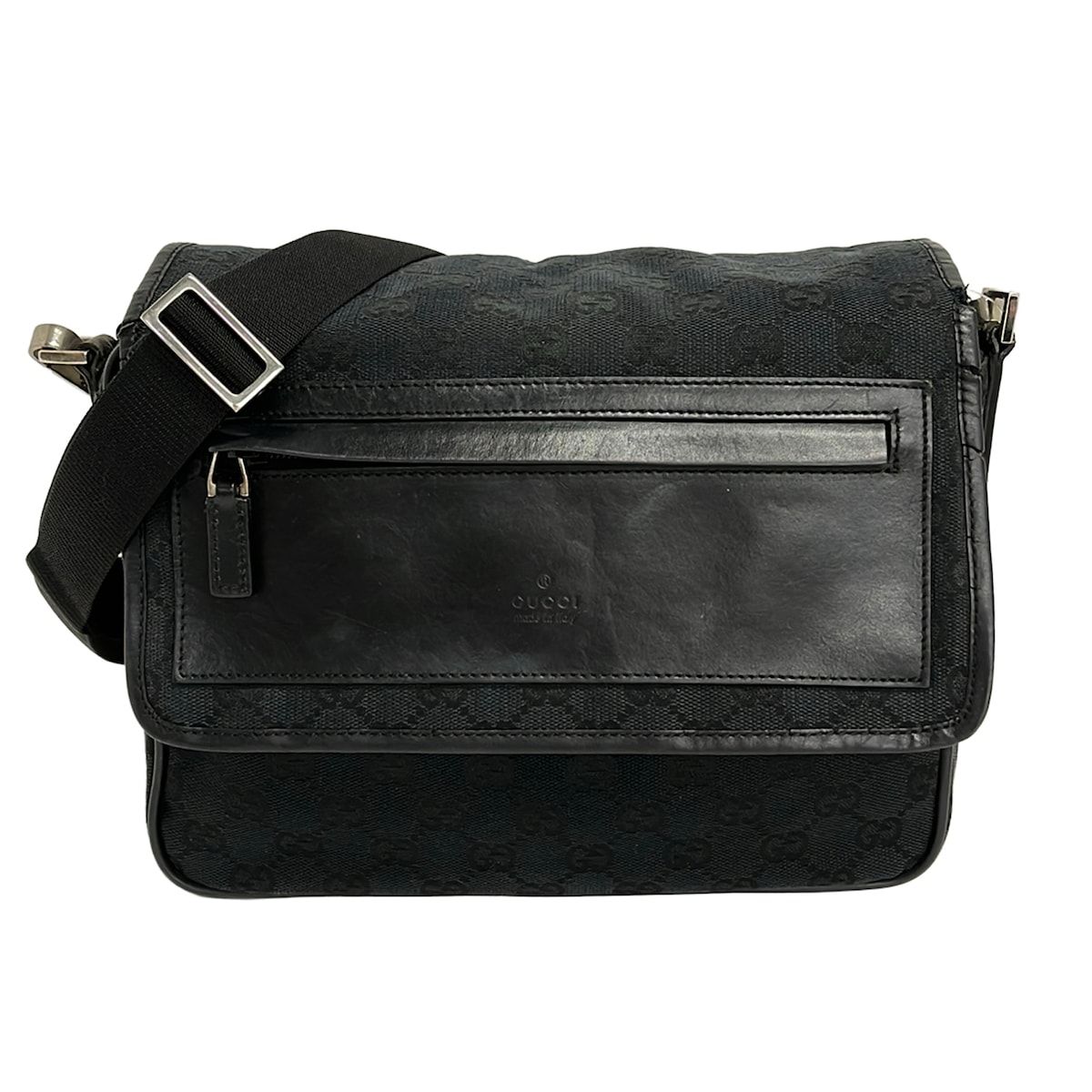 GUCCI(グッチ) ショルダーバッグ GG柄 0190375 黒 レザー - メルカリ