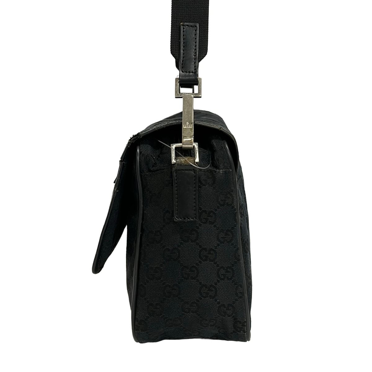 GUCCI ショルダーバッグ ブラック レザー GUCCI(グッチ) ショルダーバッグ GG柄 0190375 黒 レザー - メルカリ