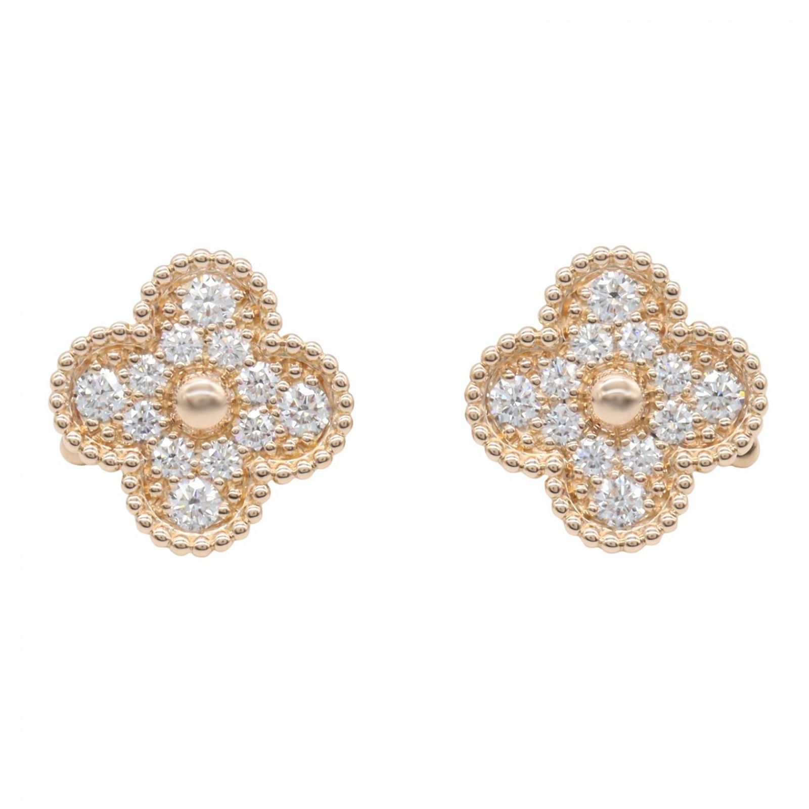 ヴァンクリーフ＆アーペル ピアス ヴィンテージアルハンブラ ダイヤ ピアス VACRP2R500 K18PG（ピンクゴールド） ダイヤモンド ヴィンテージアルハンブラ ダイヤ ピアス