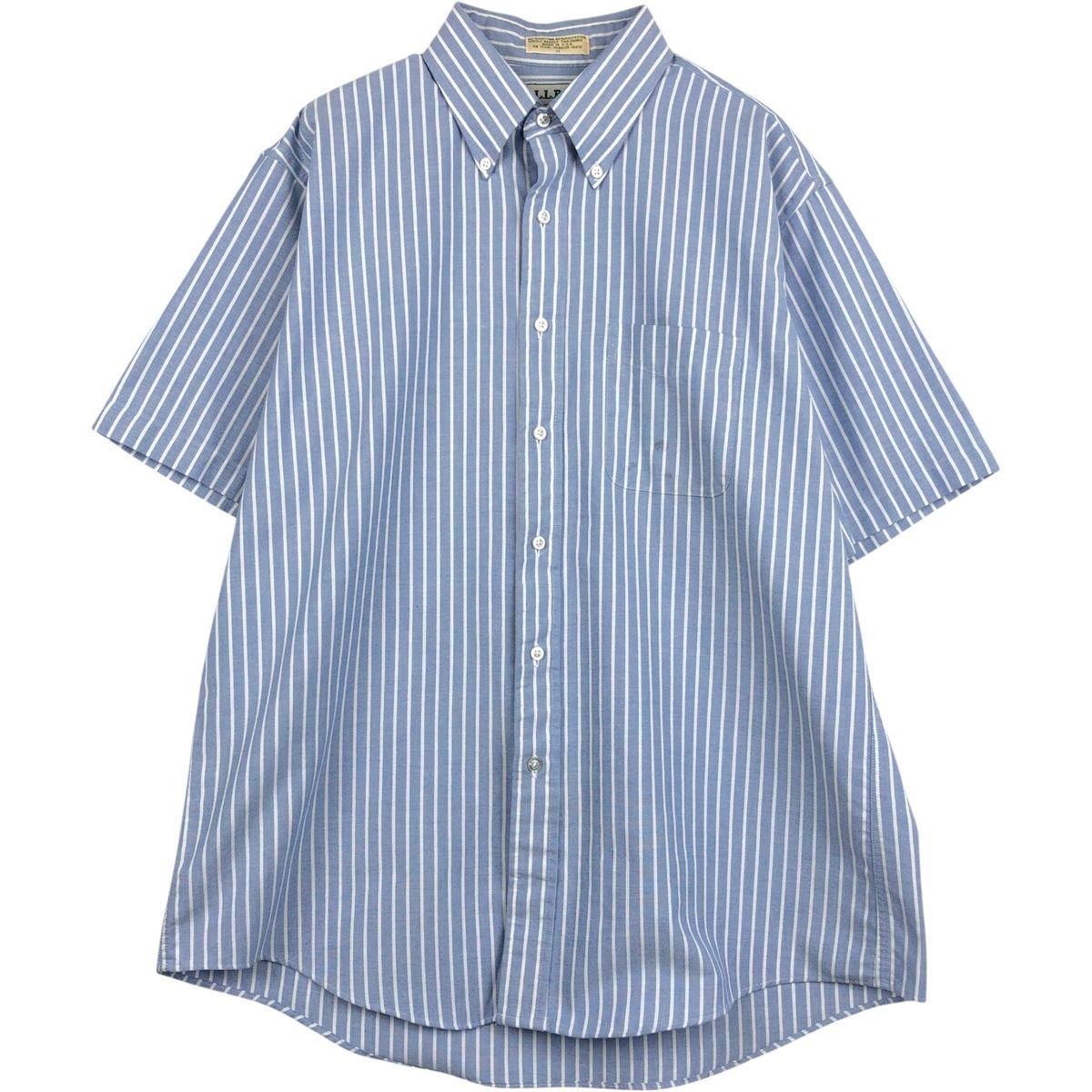 古着 70~80年代 エルエルビーン L.L.Bean 半袖 ボタンダウン ストライプシャツ USA製 メンズXXL相当 ヴィンテージ/eaa653140