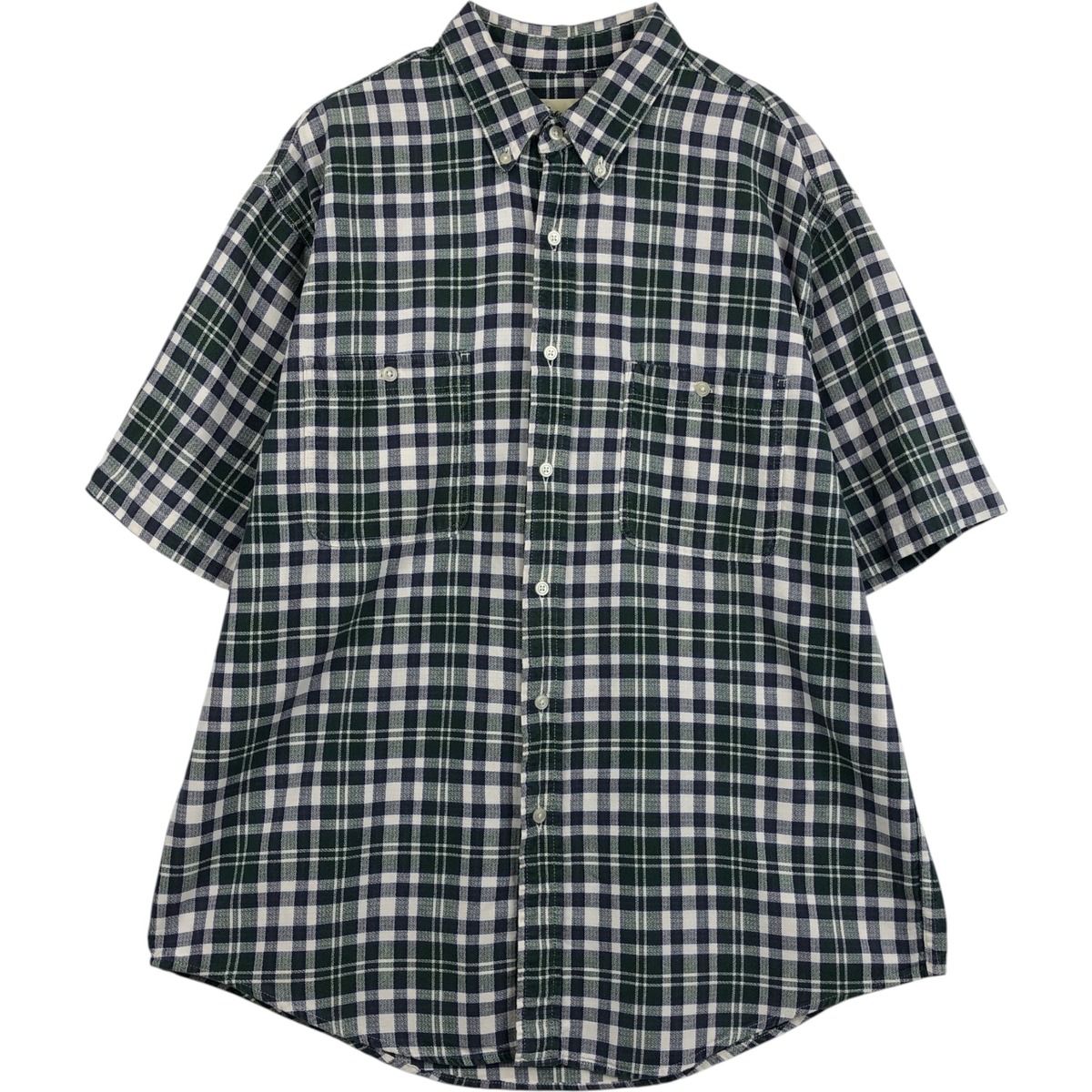 古着 エディーバウアー Eddie Bauer 半袖 ボタンダウン チェックシャツ メンズL相当/eaa653142