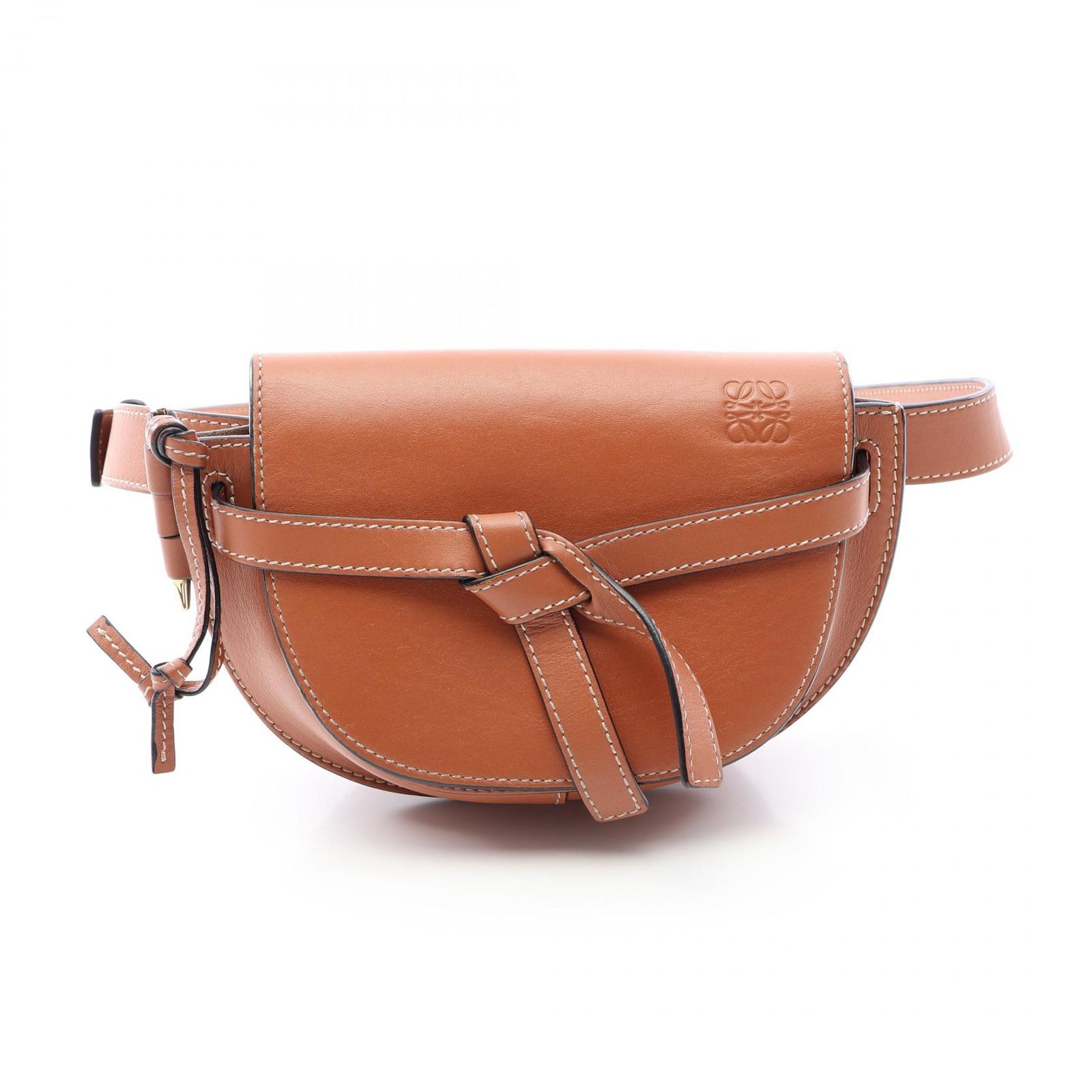 ロエベ LOEWE ウエストバッグ ボディバッグ ゲートバムバッグ ブラウン レザー ゲートバムバッグ レディース Used A