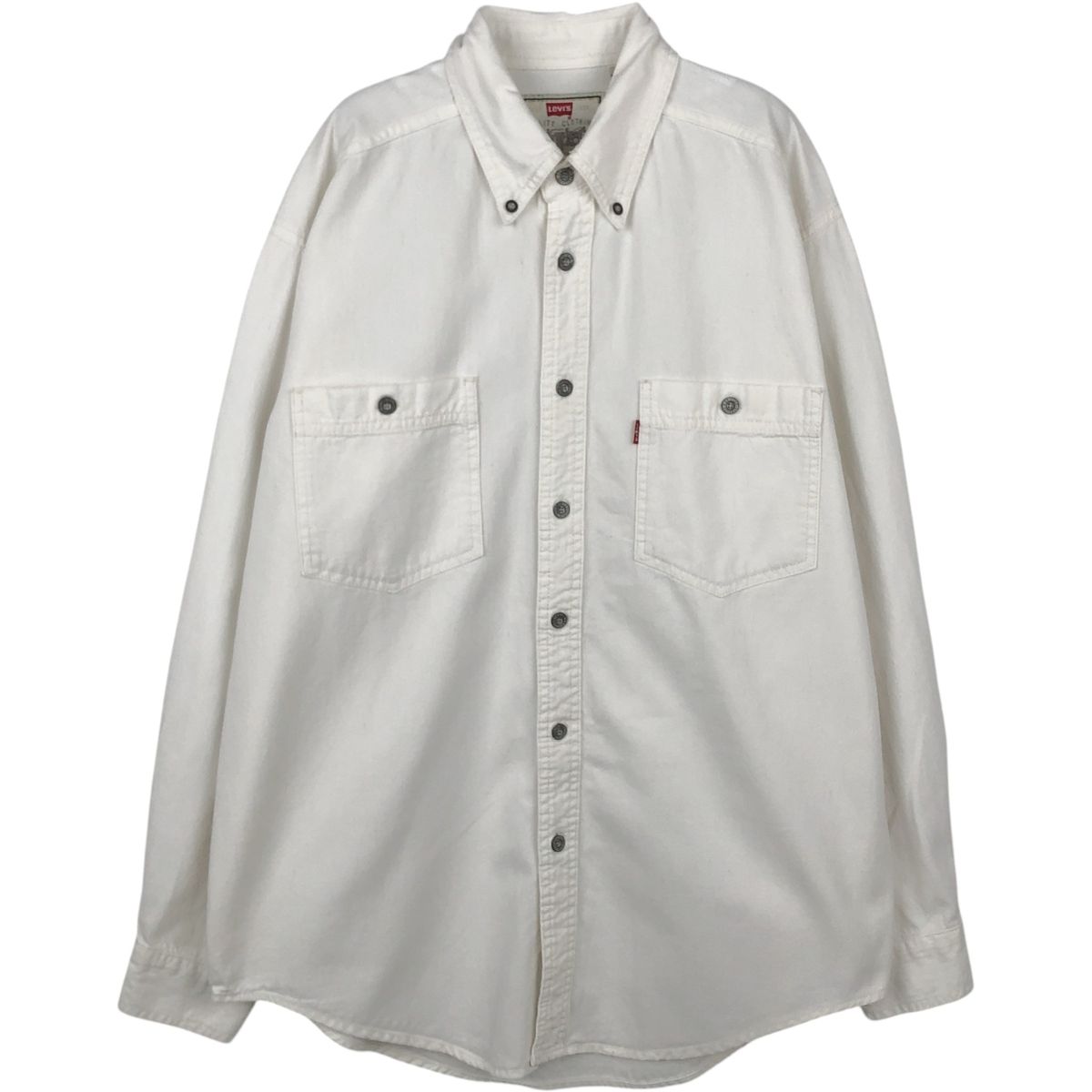 古着 ~90年代 リーバイス Levi's ボタンダウン 長袖 ホワイトデニムシャツ メンズM相当 ヴィンテージ/eaa652027