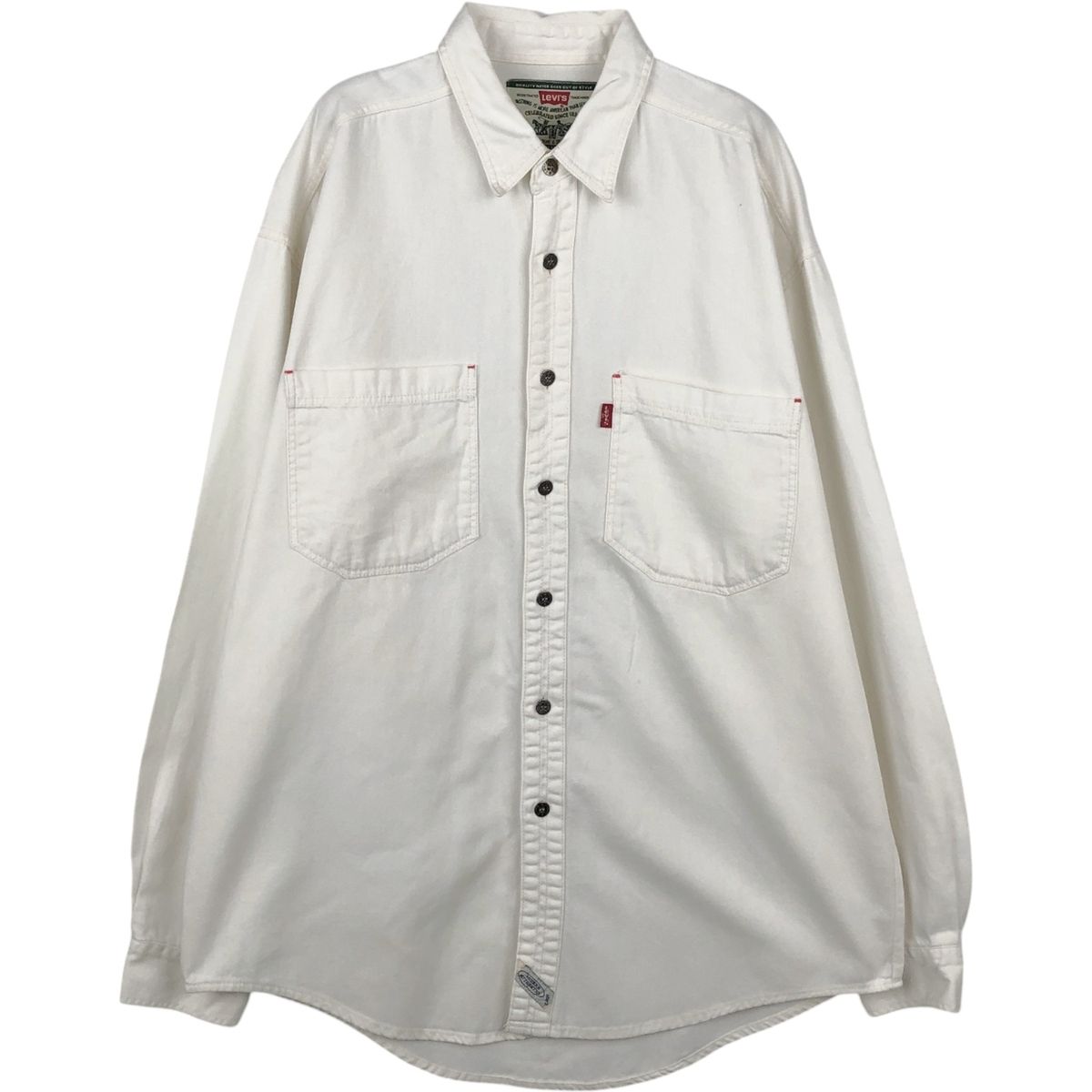 古着 ~90年代 リーバイス Levi's 長袖 ホワイトデニムシャツ メンズM相当 ヴィンテージ/eaa652028