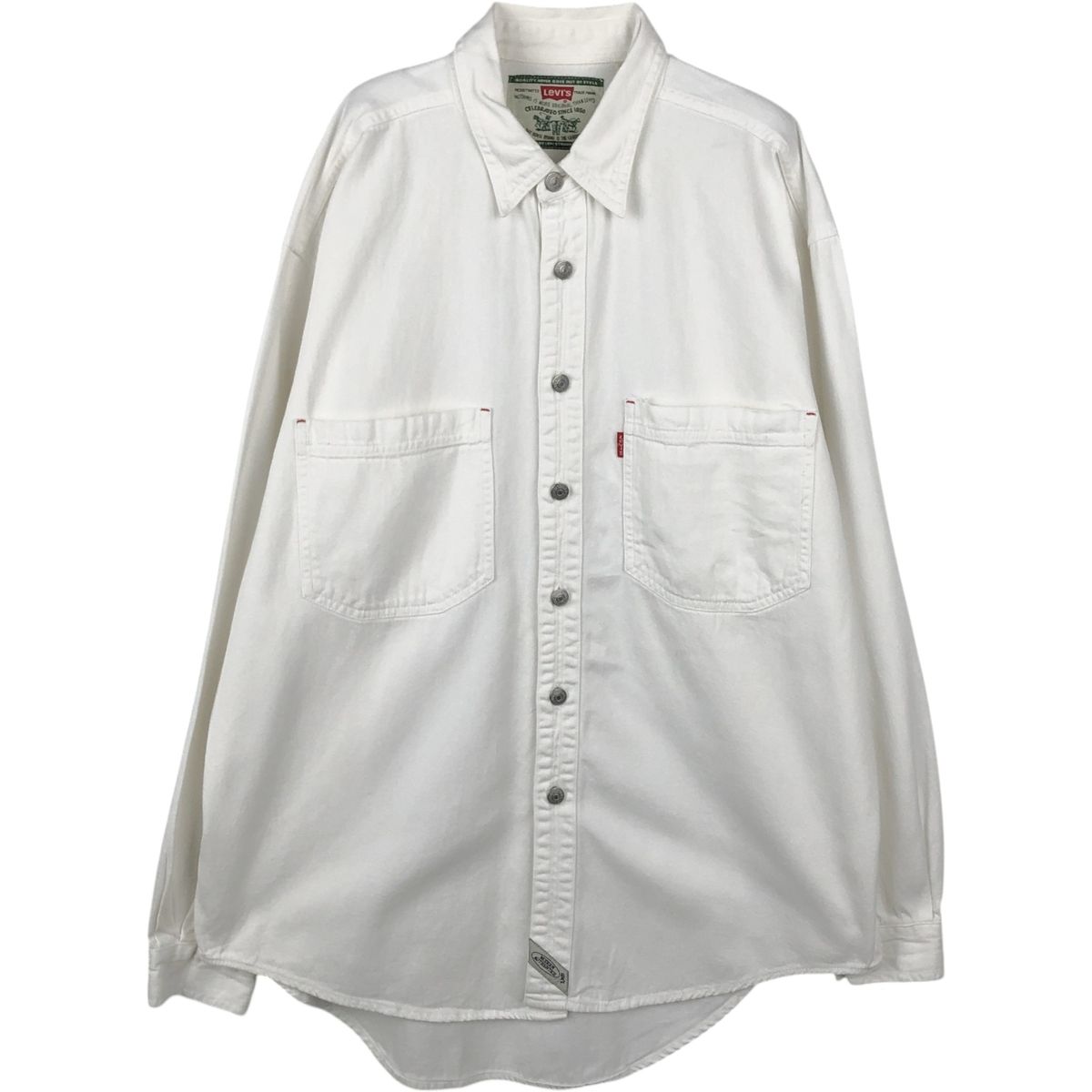 古着 90年代 リーバイス Levi's 長袖 ホワイトデニムシャツ メンズM相当 ヴィンテージ/eaa652063