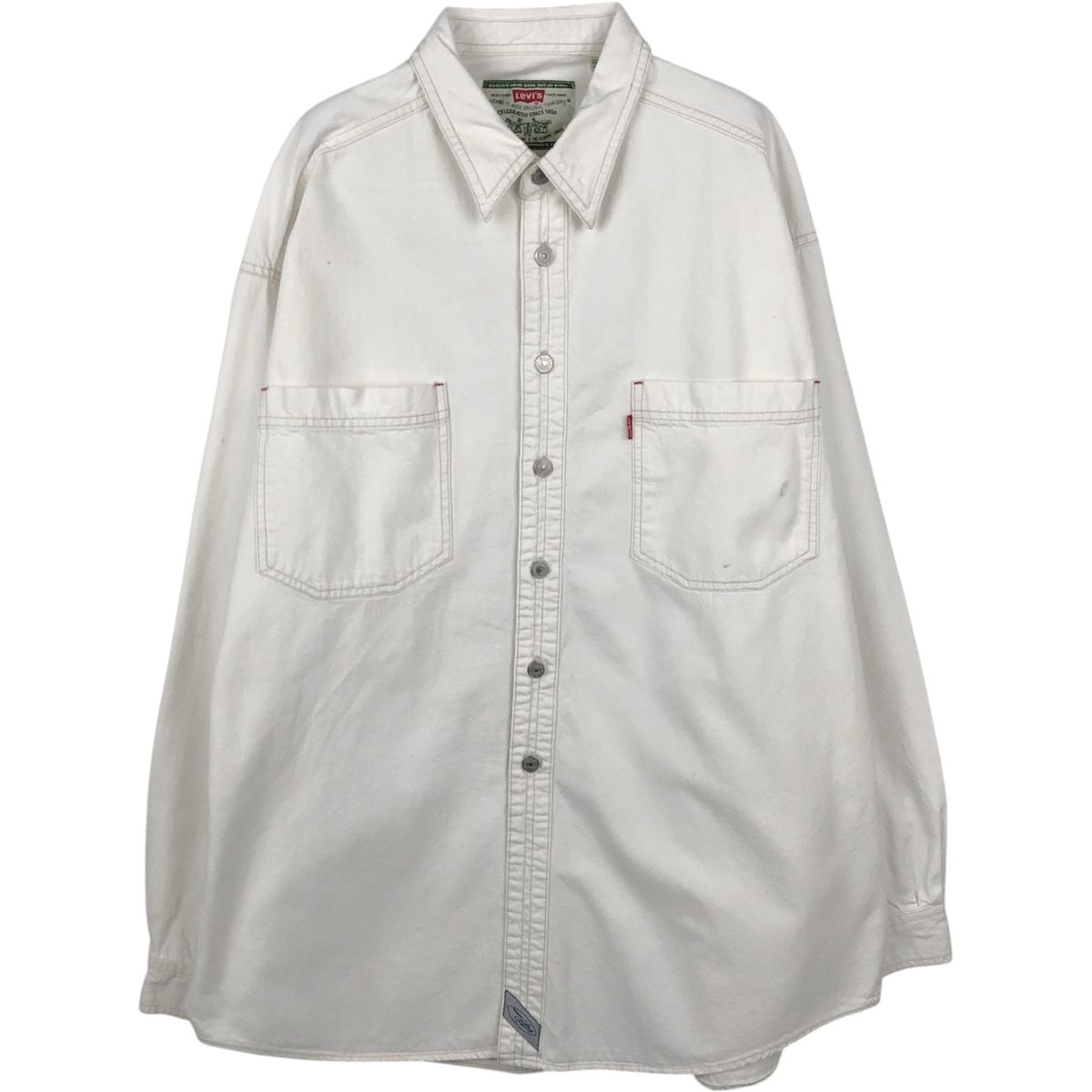 古着 90年代 リーバイス Levi's 長袖 ホワイトデニムシャツ メンズL相当 ヴィンテージ/eaa652064