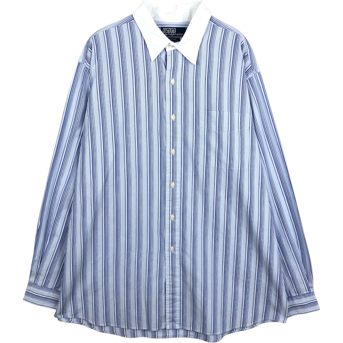 古着 ラルフローレン Ralph Lauren POLO by Ralph Lauren JEROME マルチストライプ 長袖 コットンストライプシャツ/eaa649926