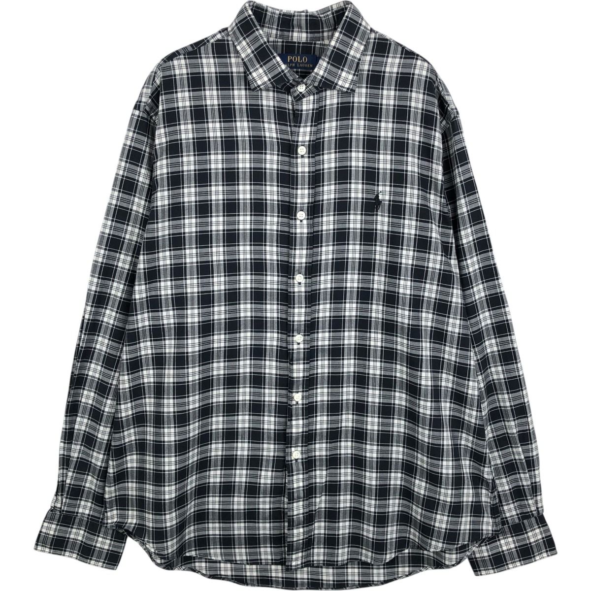 古着 ラルフローレン Ralph Lauren POLO RALPH LAUREN ワイドカラー 長袖 コットンチェックシャツ メンズXL相当/eaa650112