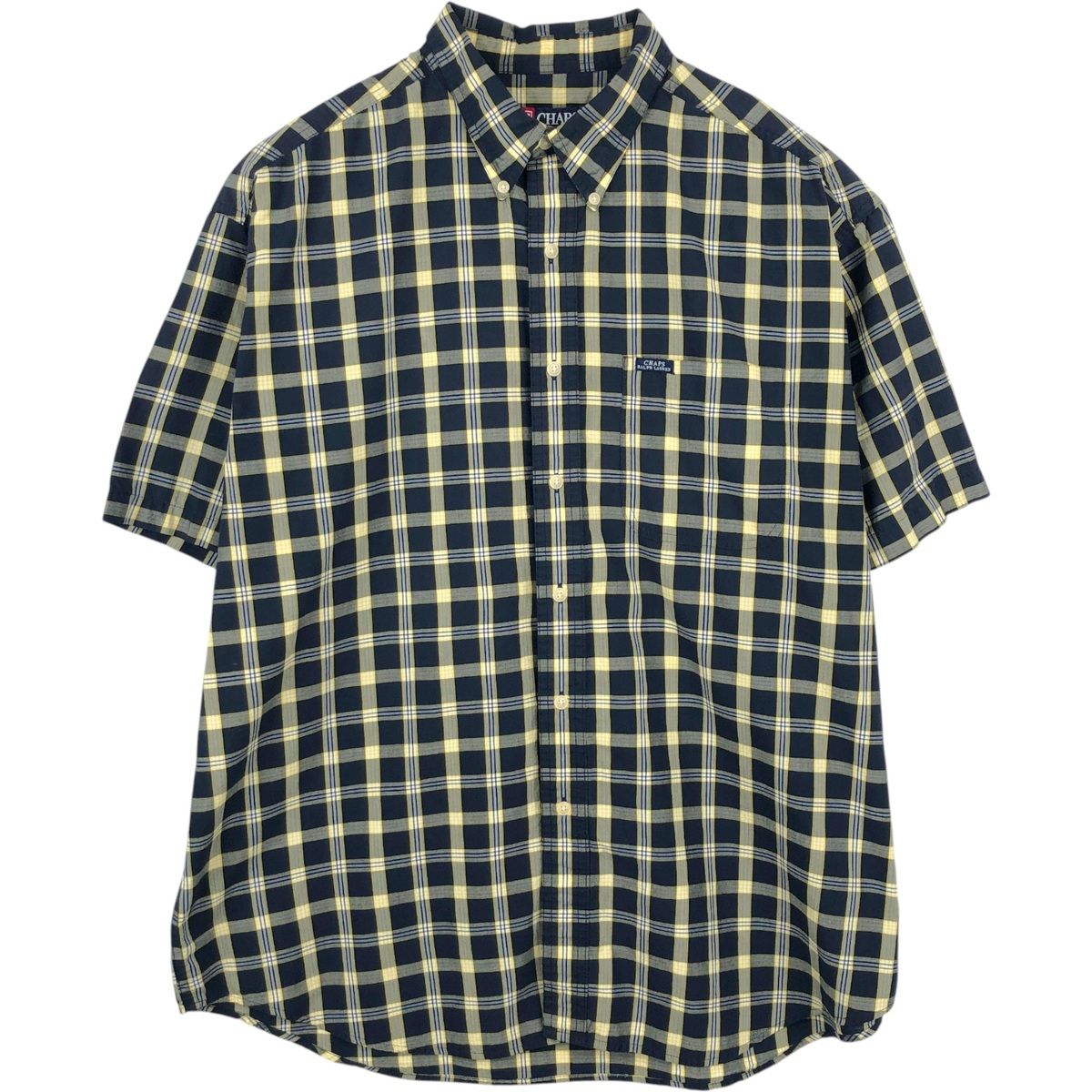 古着 ラルフローレン Ralph Lauren CHAPS チャップス 半袖 ボタンダウン チェックシャツ メンズXL相当/eaa654274