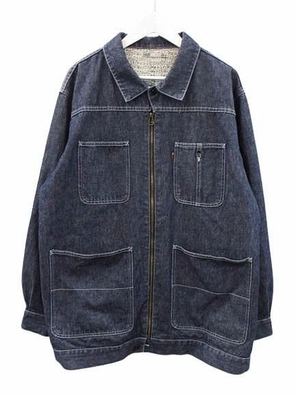 ヘイズエルティーディー HAZE LTD デニムカバーオール ジャケット インディゴブルー ジップアップ アウター