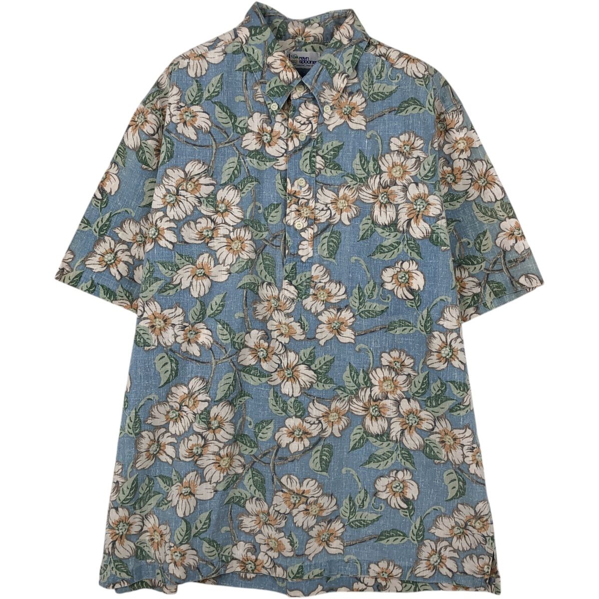 古着 90年代 レインスプーナー REYNSPOONER 水着タグ ビキニタグ 花柄 ハーフボタン ボタンダウン ハワイアンアロハシャツ/eaa654294