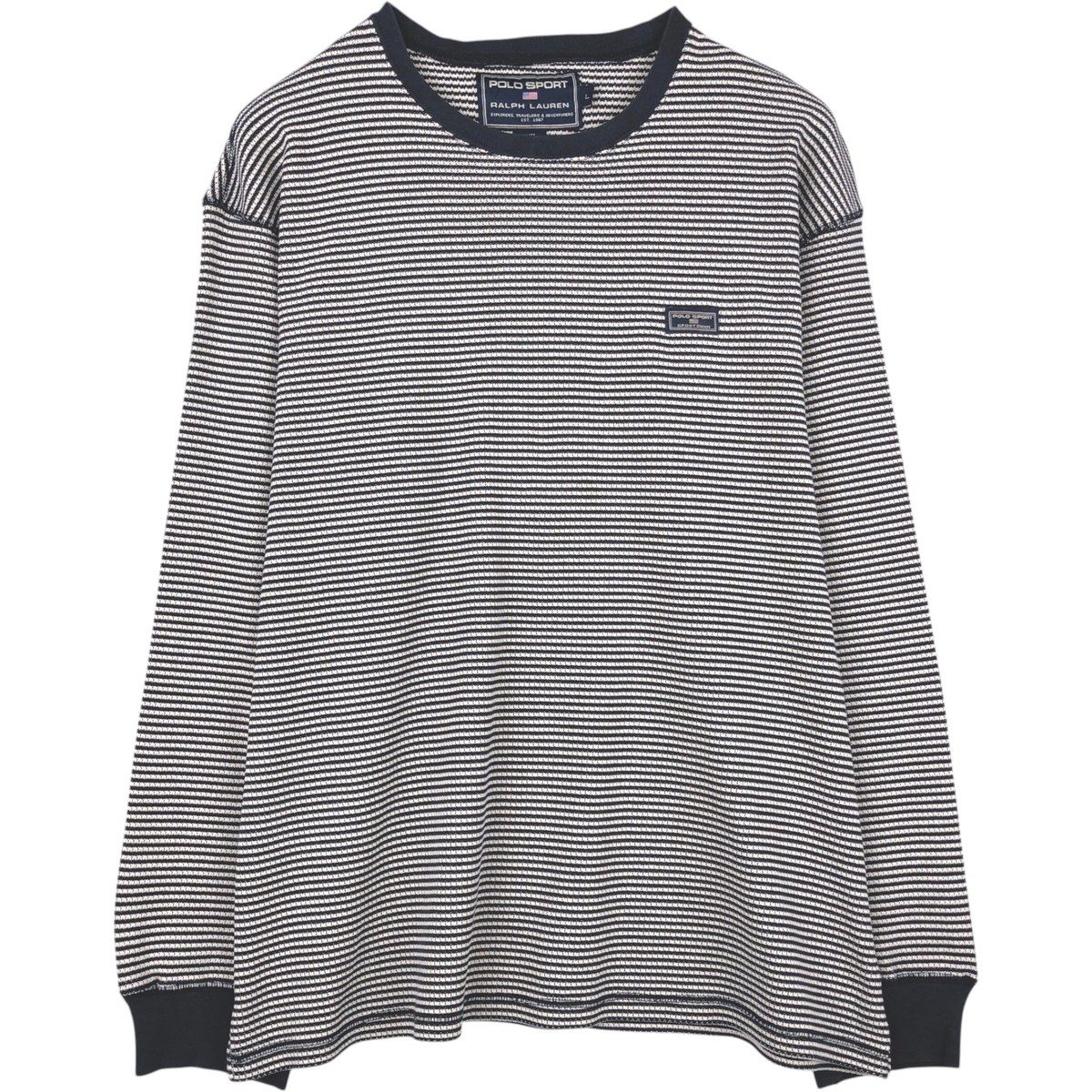 古着 ラルフローレン Ralph Lauren POLO SPORT ポロスポーツ ストライプ柄 サーマルロングTシャツ メンズL相当/eaa652983