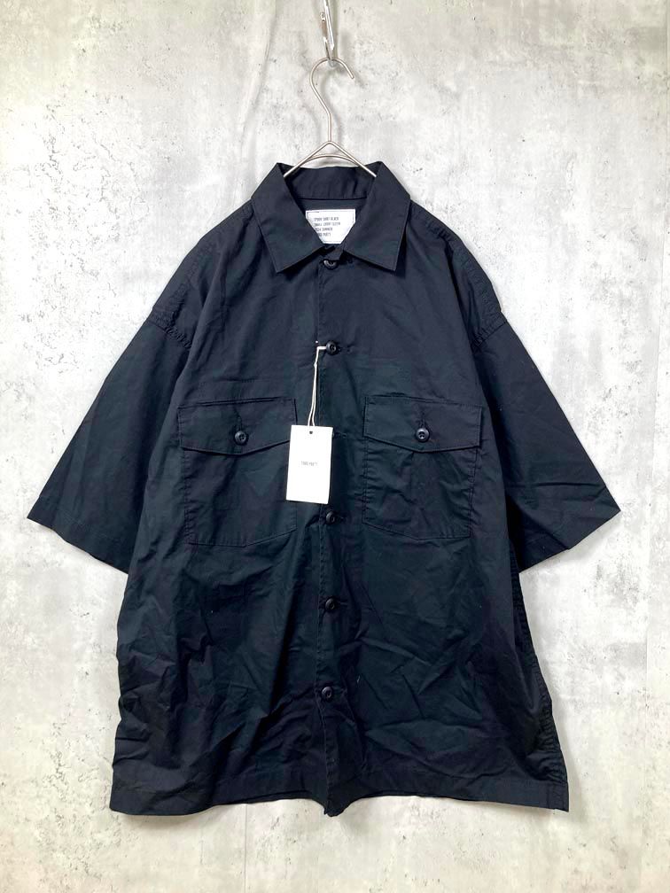 新品 THIRD PARTY サードパーティー TP009 2024 SUMMER SMALL-SHORT SLEEVE シャツ 黒 ■◆◎メンズ