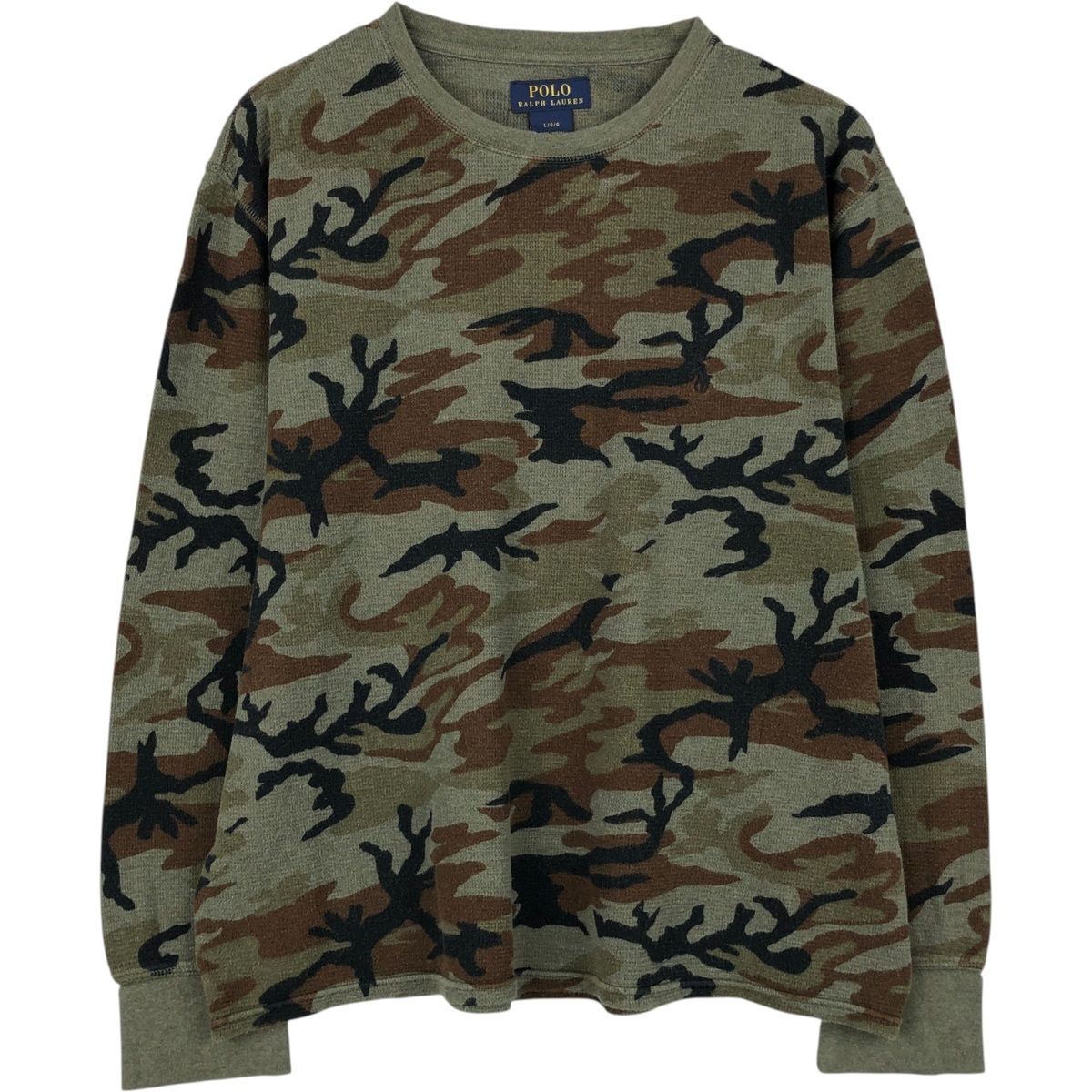 古着 ラルフローレン Ralph Lauren POLO RALPH LAUREN 迷彩柄 ウッドランドカモ サーマルロンT ワッフル/eaa652988