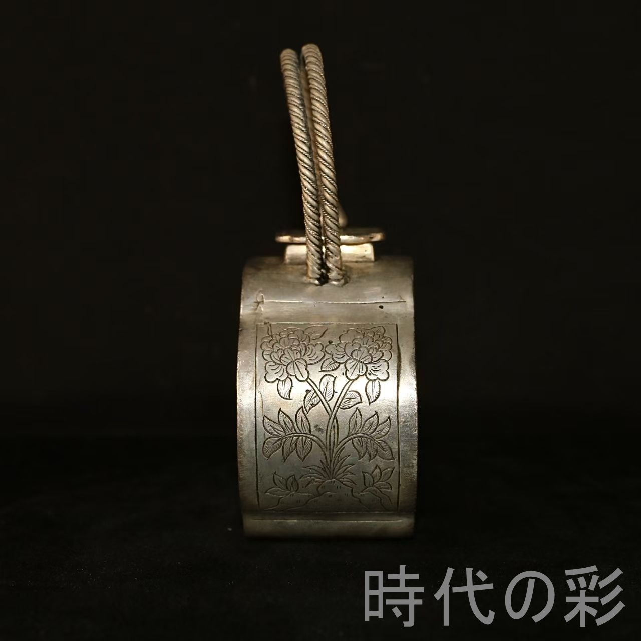 白虎紋 提梁壺 鍍銀】銅製 急須 茶壺 茶道具 煎茶道具 瑞獣紋 中国古